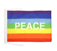 AZ FLAG Drapeau Arc-en-Ciel Peace 45x30 cm Polyester 100D Cordelettes