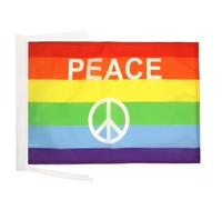 AZ FLAG Drapeau Arc-en-Ciel Symbole Paix 45x30 cm Cordelettes
