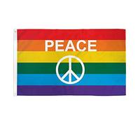 AZ FLAG - Drapeau Arc-en-Ciel Symbole Paix - 90x60 cm - Drapeau Lgbt - Gay - Rainbow 100% Polyester Avec Oeillets Métalliques Intégrés - Pavillon 50 g