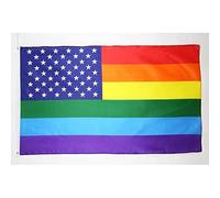 AZ FLAG - Drapeau Arc-en-Ciel USA - 150x90 cm - Drapeau Lgbt - Gay Américain - Rainbow 100% Polyester Avec Oeillets Métalliques Intégrés - Pavillon 110 g
