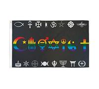 AZ FLAG Drapeau Arc-en-ciel Vivre Ensemble 90x60 cm 2 Œillets