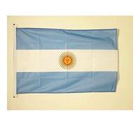 AZ FLAG - Drapeau Argentine - 45x30 cm - Pavillon Nautique Argentin Spécial Bateau Et Extérieur En Maille Bloquée Avec Anneaux Plastiques Intégrés - 30g