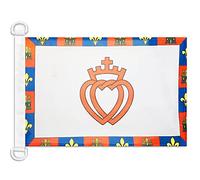AZ FLAG - Drapeau Armoiries de la Vendée - 45x30 cm - Pavillon Nautique Vendéen Catholique Spécial Bateau Et Extérieur En Maille Bloquée Avec Anneaux Plastiques Intégrés - 30g