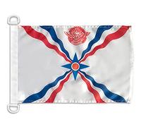 AZ FLAG - Drapeau Assyrie - 45x30 cm - Pavillon Nautique Assyrien Spécial Bateau Et Extérieur En Maille Bloquée Avec Anneaux Plastiques Intégrés - 30g