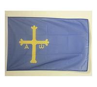 AZ FLAG - Drapeau Asturies Spécial Extérieur - 90x60 cm - Pavillon Nautique De Asturias - Espagne En Maille Bloquée Avec Anneaux Plastiques Intégrés - 80g