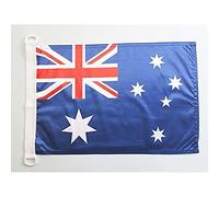 AZ FLAG - Drapeau Australie - 45x30 cm - Pavillon Nautique Australien Spécial Bateau Et Extérieur En Maille Bloquée Avec Anneaux Plastiques Intégrés - 30g