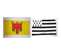 AZ FLAG Drapeau Auvergne 150x90cm - Drapeau auvergnat - Comté d'Auvergne 90 x 150 cm - Drapeaux & Drapeau Bretagne 150x90cm - Drapeau Breton - France 90 x 150 cm Polyester léger