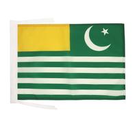 AZ FLAG - Drapeau Azad Cachemire - 45x30 cm - Pavillon Cachemire Libre 100% Polyester avec Deux Cordelettes - 20g