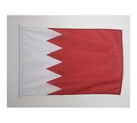 AZ FLAG - Drapeau Bahreïn Spécial Extérieur - 90x60 cm - Pavillon Nautique Bahreïnien En Maille Bloquée Avec Anneaux Plastiques Intégrés - 80g