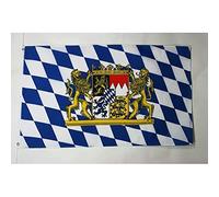 AZ FLAG - Drapeau Bavière avec lion - 90x60 cm - Drapeau Bavarois - Allemagne 100% Polyester Avec Oeillets Métalliques Intégrés - Pavillon 50 g