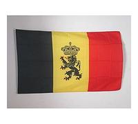 AZ FLAG - Drapeau Belgique avec Lion - 150x90 cm - Drapeau Belge Armoiries - Gouvernement 100% Polyester Avec Oeillets Métalliques Intégrés - Pavillon 110 g