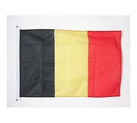 AZ FLAG - Drapeau Belgique Spécial Extérieur - 90x60 cm - Pavillon Nautique Belge En Maille Bloquée Avec Anneaux Plastiques Intégrés - 80g