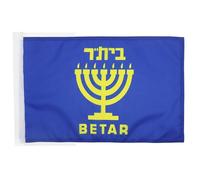 AZ FLAG - Drapeau Betar Happy Hanukkah - 45x30 cm - Pavillon Juif - Israël - Hanouka 100% Polyester Avec Deux Cordelettes - 20g