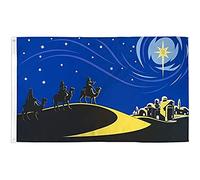 AZ FLAG - Drapeau Bethlehem avec rois mages - 150x90 cm - Drapeau De Jesus 100% Polyester Avec Oeillets Métalliques Intégrés - Pavillon 110 g