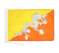 AZ FLAG Drapeau Bhoutan 45x30 cm Bhoutanais Polyester 100D Cordelettes | Usage intérieur et extérieur Drapeau décoratif འབྲུག coutures doubles et bords renforcés