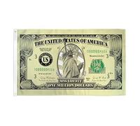 AZ FLAG - Drapeau Billet 1 Million de Dollars américain - 150x90 cm - Drapeau Million Dollars 100% Polyester avec Oeillets Métalliques Intégrés - Pavillon 110 g