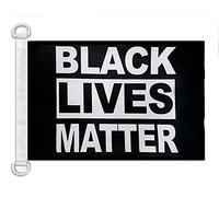 AZ FLAG - Drapeau Black Lives Matter - 45x30 cm - Pavillon Nautique Les Vies Des Noirs Comptent Spécial Bateau Et Extérieur En Maille Bloquée Avec Anneaux Plastiques Intégrés - 30g