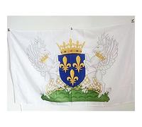 AZ FLAG - Drapeau Blason royaume de France Charles VII - 150x90 cm - Drapeau Royaliste Français 100% Polyester Avec Fourreau et cordelette - Pavillon 110 g