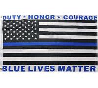 AZ FLAG - Drapeau Blue Lives Matter - 90x60 cm - Drapeau Les Vies Des Policiers Comptent 100% Polyester Avec Oeillets Métalliques Intégrés - Pavillon 50 g