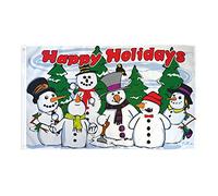 AZ FLAG - Drapeau Bonnes vacances de Noël - 150x90 cm - Drapeau Bonhomme De Neige 100% Polyester Avec Oeillets Métalliques Intégrés - Pavillon 110 g