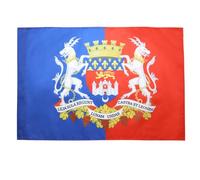 AZ FLAG Drapeau Bordeaux avec armes 150x90 cm Polyester 100D Fourreau | Usage intérieur et extérieur Drapeau décoratif français coutures doubles et bords renforcés avec fourreau pour mât