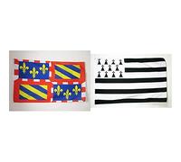 AZ FLAG Drapeau Bourgogne 150x90cm - Drapeau Bourguignon - France 90 x 150 cm - Drapeaux & Drapeau Bretagne 150x90cm - Drapeau Breton - France 90 x 150 cm Polyester léger
