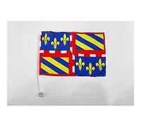 AZ FLAG - Drapeau Bourgogne pour Décoration Voiture avec Attaches en PVC Et Système d'Accroche - Car Flag Bourguignon - France - 100% Polyester - 50g - 45x30 cm