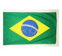 AZ FLAG - Drapeau Brésil - 250x150 cm - Grand Drapeau Brésilien 100% Polyester Avec Fourreau et cordelette - Pavillon 300 g