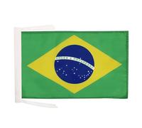 AZ FLAG - Drapeau Brésil - 45x30 cm - Pavillon Brésilien 100% Polyester Avec Deux Cordelettes - 20g