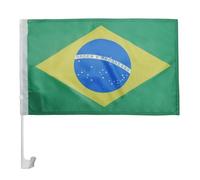 AZ FLAG - Drapeau Brésil Pour Décoration Voiture Avec Attaches En PVC Et Système d'Accroche - Car Flag Brésilien - 100% Polyester - 50g - 45x30 cm