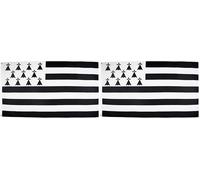 AZ FLAG - Drapeau Bretagne - 150x90 cm - Polyester léger - Drapeau Breton - France Avec Oeillets Métalliques Intégrés - 80g (Lot de 2)