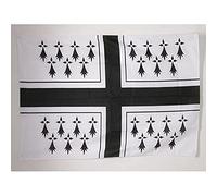 AZ FLAG - Drapeau Bretagne marine - 150x90 cm - Drapeau Pavillon Marin Breton 100% Polyester Avec Fourreau et cordelette - Pavillon 110 g
