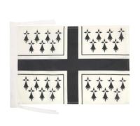 AZ FLAG - Drapeau Bretagne marine - 45x30 cm - Pavillon Pavillon Marin Breton 100% Polyester Avec Deux Cordelettes - 20g