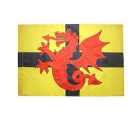 AZ FLAG Drapeau Bretagne Pays du Trégor 150x90 cm Polyester 100D Fourreau | Usage intérieur et extérieur Drapeau décoratif breton coutures doubles et bords renforcés avec fourreau pour mât