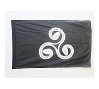 AZ FLAG - Drapeau Bretagne Triskell Triserpent - 150x90 cm - Drapeau Triskell Breton 100% Polyester Avec Fourreau et cordelette - Pavillon 110 g