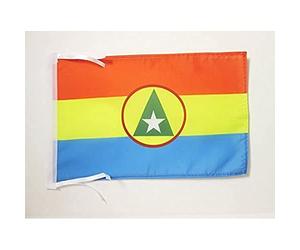 AZ FLAG - Drapeau Cabinda indépendantiste en Angola - 45x30 cm - Pavillon De L'Enclave De Cabinda 100% Polyester Avec Deux Cordelettes - 20g