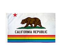 AZ FLAG - Drapeau Californie Arc-En-Ciel - 150x90 cm - Drapeau Lgbt - Californien Gay 100% Polyester Avec Oeillets Métalliques Intégrés - Pavillon 110 g