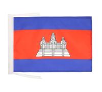 AZ FLAG - Drapeau Cambodge - 45x30 cm - Pavillon Cambodgien 100% Polyester Avec Deux Cordelettes - 20g