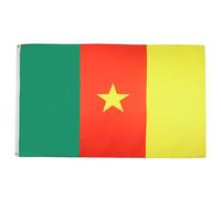 AZ FLAG - Drapeau Cameroun - 90x60 cm - Polyester léger - Drapeau Camerounais Avec Oeillets Métalliques Intégrés - 40g