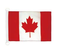 AZ FLAG - Drapeau Canada - 45x30 cm - Pavillon Nautique Canadien Spécial Bateau Et Extérieur En Maille Bloquée Avec Anneaux Plastiques Intégrés - 30g