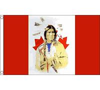 AZ FLAG - Drapeau Canada avec indien - 150x90 cm - Drapeau Canadien 100% Polyester Avec Oeillets Métalliques Intégrés - Pavillon 110 g