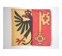 AZ FLAG - Drapeau Canton de Genève - 90x90 cm - Drapeau Genève - Ge Suisse 100% Polyester Avec Fourreau et Cordelette - Pavillon 80 g