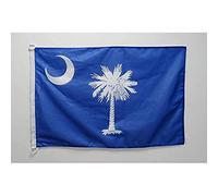 AZ FLAG - Drapeau Caroline du Sud Spécial Extérieur - 90x60 cm - Pavillon Nautique Etat Américain - Usa - Etats-Unis En Maille Bloquée Avec Anneaux Plastiques Intégrés - 80g