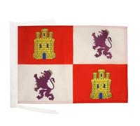AZ FLAG - Drapeau Castille-Et-Leon - 45x30 cm - Pavillon De Castilla Y León - Espagne 100% Polyester Avec Deux Cordelettes - 20g