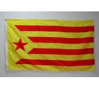 AZ FLAG - Drapeau Catalogne Estelada Vermella - 90x60 cm - Drapeau Catalan Indépendentiste - Cataluña Groga 100% Polyester Avec Oeillets Métalliques Intégrés - Pavillon 50 g
