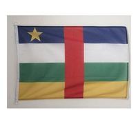 AZ FLAG - Drapeau Centrafrique Spécial Extérieur - 90x60 cm - Pavillon Nautique Centrafricain En Maille Bloquée Avec Anneaux Plastiques Intégrés - 80g