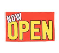 AZ FLAG - Drapeau C'est maintenant ouvert rouge et jaune - 90x60 cm - Drapeau Now Open 100% Polyester Avec Oeillets Métalliques Intégrés - Pavillon 50 g