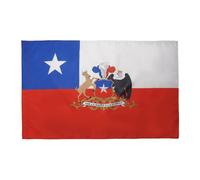 AZ FLAG - Drapeau Chili avec armes - 90x60 cm - Drapeau Chilien 100% Polyester Avec Fourreau et Cordelette - Pavillon 50 g
