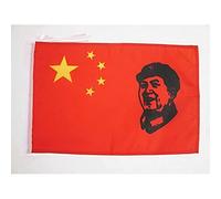 AZ FLAG - Drapeau Chine avec Mao Zedong - 45x30 cm - Pavillon Maoisme Chinois 100% Polyester Avec Deux Cordelettes - 20g