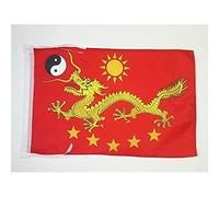 AZ FLAG Drapeau Chine impériale nouveau 45x30 cm Cordelettes | Usage intérieur et extérieur Drapeau décoratif dragon chinois coutures doubles et bords renforcés polyester 100D